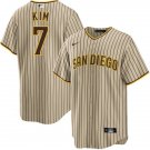 Men & Youth #7 Ha-Seong Kim San Diego Padres Tan Stripe Alternate Cool Base Jersey