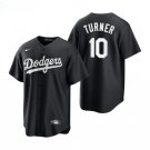 Men & Youth #10 Justin Turner Los Angeles Dodgers Black Fahsion Jersey