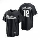 Men & Youth #12 Kyle Schwarber Philadelphia Phillies Black Fashion Jersey