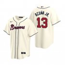 Men & Youth #13 Ronald Acuna Jr. Atlanta Braves Cream Alternate Cool Base Jersey