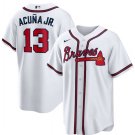 Men & Youth #13 Ronald Acuna Jr. Atlanta Braves White Home Cool Base Jersey