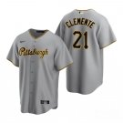 Men & Youth #21 Roberto Clemente Pittsburgh Pirates Gray Away Cool Base Jersey