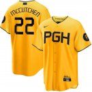 Men & Youth #22 Andrew McCutchen Pittsburgh Pirates City Connect Cool Base Yellow Jersey