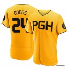 Men & Youth #24 Barry Bonds Pittsburgh Pirates City Connect Flex Base Yellow Jersey