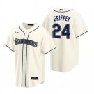 Men & Youth #24 Ken Griffey Jr. Seattle Mariners Cool Base Cream Jersey
