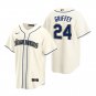 Men & Youth #24 Ken Griffey Jr. Seattle Mariners Cool Base Cream Jersey