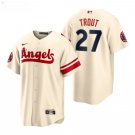 Men & Youth #27 Mike Trout Los Angeles Angels 2022 City Connect Cream Jersey