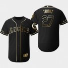 Men & Youth #27 Mike Trout Los Angeles Angels Black Golden Edition Jersey