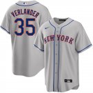 Men & Youth #35 Justin Verlander New York Mets Gray Road Cool Base Jersey
