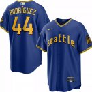 Men & Youth #44 Julio Rodríguez Seattle Mariners 2023 City Connect Cool Base Blue Jersey