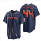 Men & Youth #44 Yordan Alvarez Houston Astros 2022 Space City Connect Cool Base Navy Blue Jersey
