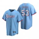 Men & Youth #53 Adolis Garcia Texas Rangers Cool Base Light Blue Jersey
