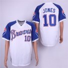 Men's #10 Chipper Jones Atlanta Braves Throwback White Jersey
