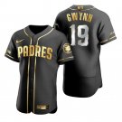 Men's #19 Tony Gwynn San Diego Padres Black Golden Edition Jersey