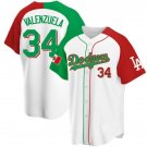 Men's #34 Fernando Valenzuela Angeles Dodgers Mexico Team White Jersey