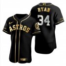 Men's #34 Nolan Ryan Houston Astros Black Golden Edition Jersey