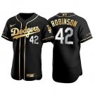 Men's #42 Jackie Robinson Los Angeles Dodgers Black Golden Edition Jersey