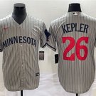 Men's & Youth Minnesota Twins Max Kepler Coll Baseball Jersey Grey Brown