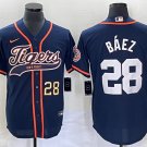 Men's & Youth Tigers Javier Baez Navy Blue Cool Base Stitched Jersey