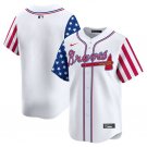 Men's Atlanta Braves Blank White 2024 Independence Day Vapor Stitched Baseball Jersey