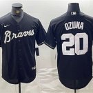Men's Atlanta Braves Marcell Ozuna Black Cool Base Stitched Baseball Jersey