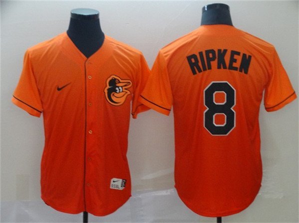 Men's Baltimore Orioles Cal Ripken Jr. Orange Fade Stitched Baseball Jersey