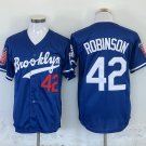 Men's Brooklyn Dodgers Jackie Robinson Blue Throwback Cool Baseball Jersey