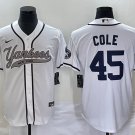 Mens & Youth 2023 Yankees Gerrit Cole Cool Baseball Jersey White