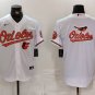 Mens Baltimore Orioles White Team Big Logo Blank Cool Base Stitched Jersey 2024