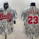 Men's Chicago Bulls #23 Michael Jordan 2024 Arctic Camo Salute to Service Stitched Baseball Jersey