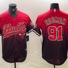 Men's Chicago Bulls Dennis Rodman Red Cool Base Stitched Baseball Jersey