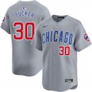 Mens Chicago Cubs #30 Kyle Tucker Gray Road Limited Player Jersey