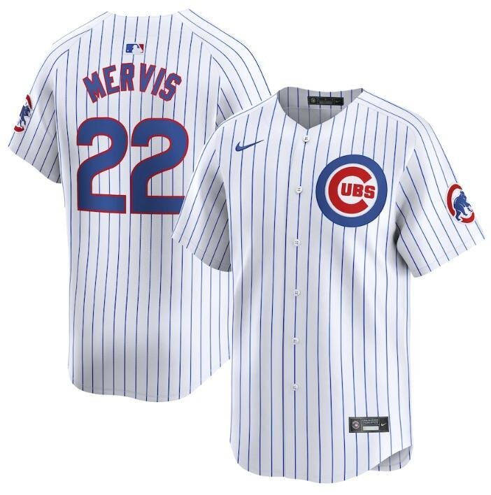 Men's Chicago Cubs Matt Mervis White 2024 Home Limited Stitched Baseball Jersey