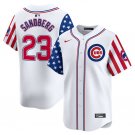 Men's Chicago Cubs Ryne Sandberg White 2024 Independence Day Vapor Limited Jersey