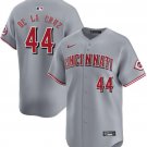 Men's Cincinnati Reds Elly De La Cruz Gray Away Limited Stitched Baseball Jersey