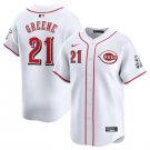 Men's Cincinnati Reds Hunter Greene White Home Limited Stitched Baseball Jersey