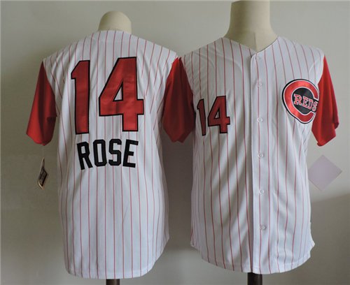 Men's Cincinnati Reds PETE ROSE 1960's Majestic Throwback Home White Baseball Jersey