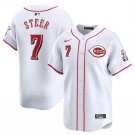 Men's Cincinnati Reds Spencer Steer White Home Limited Stitched Baseball Jersey
