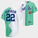 Men's Clayton Kershaw Los Angeles Dodgers White Green All-Star Split Jersey Stitched