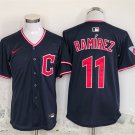 Men's Cleveland Guardians #11 Jose Ramirez Navy Stitched Baseball Jersey