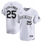Men's Colorado Rockies Jacob Stallings White Home Limited Stitched Baseball Jersey
