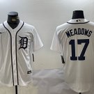 Men's Detroit Tigers #17 Parker Meadows White Cool Base Stitched Jersey