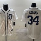 Men's Detroit Tigers #34 Jake Rogers White Cool Base Stitched Baseball Jersey