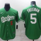 Men's Dodgers Freddie Freeman St Patrick's Day 2021 Mexican Jersey Green