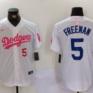 Men's Dodgers Freddie Freeman White Pink Vin & Kobe Patch jersey