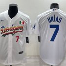 Men's Dodgers Julio Urias Rainbow White Mexico Cool Base Jersey