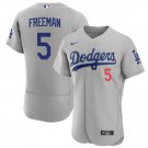 Men's Freddie Freeman Dodgers authentic Baseball jersey gray