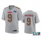Men & Youth #9 JuJu Smith-Schuster Kansas City Chiefs Gray Super Bowl LVII Atmosphere Jersey