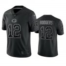 Men & Youth #12 Aaron Rodgers Green Bay Packers Black Reflective Limited Jersey