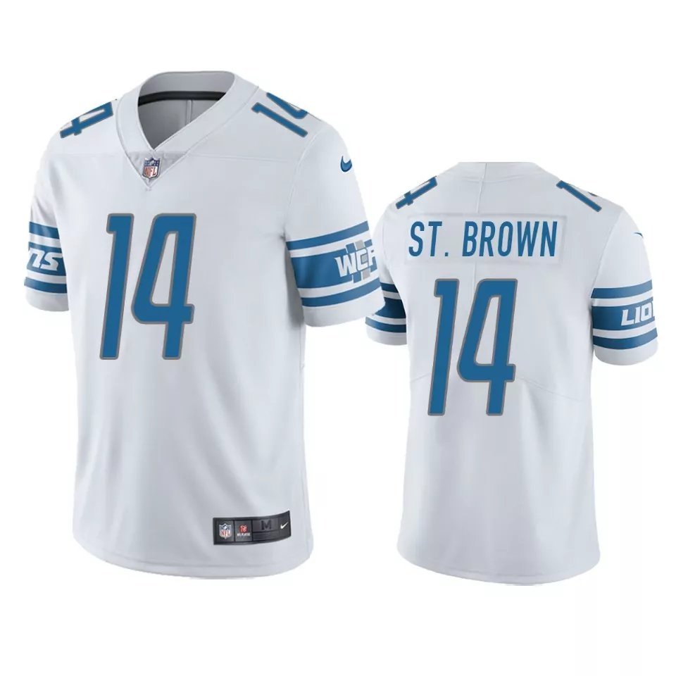 Men & Youth #14 Amon-Ra St. Brown Detroit Lions Color Rush Limited White Jersey